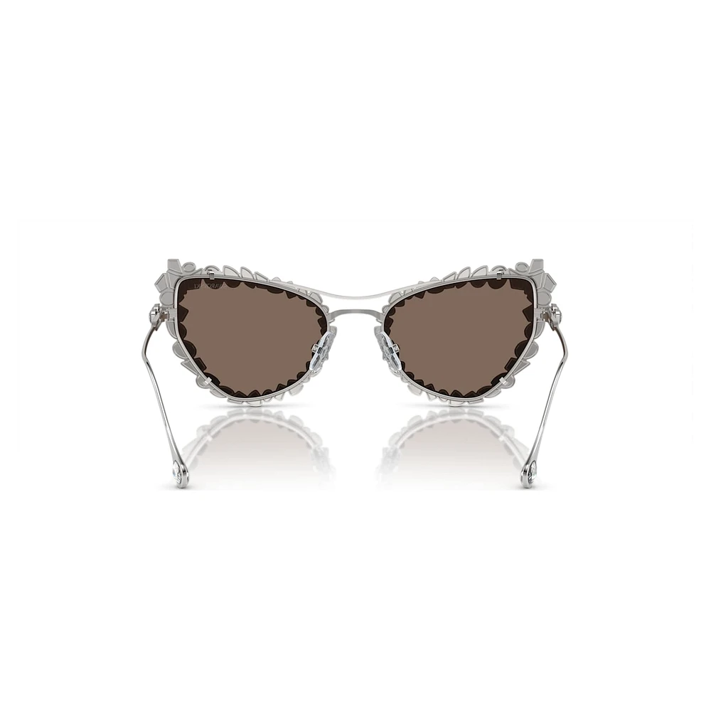 2 in 1 clip-on sunglasses, Statement, Cat-eye shape, SK7011, White by SWAROVSKI
