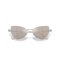 2 in 1 clip-on sunglasses, Statement, Cat-eye shape, SK7011, White by SWAROVSKI