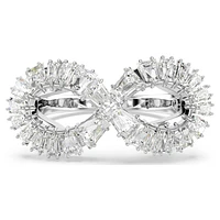 Hyperbola cocktail ring, Infinity, White, Rhodium plated by SWAROVSKI