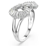 Hyperbola cocktail ring, Infinity, White, Rhodium plated by SWAROVSKI
