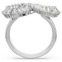 Hyperbola cocktail ring, Infinity, White, Rhodium plated by SWAROVSKI