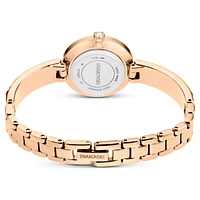 Matrix bangle watch, Swiss Made, Crystal bracelet, Grey, Rose gold-tone finish by SWAROVSKI