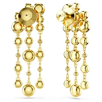 Imber drop earrings, Round cut, Chandelier, White, Gold-tone plated by SWAROVSKI