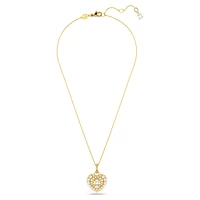 Hyperbola pendant, Crystal pearl, Heart, White, Gold-tone plated by SWAROVSKI