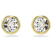 Imber stud earrings, Round cut, White, Gold-tone plated by SWAROVSKI