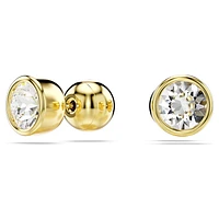 Imber stud earrings, Round cut, White, Gold-tone plated by SWAROVSKI