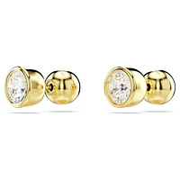 Imber stud earrings, Round cut, White, Gold-tone plated by SWAROVSKI