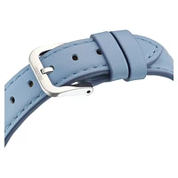 Crystalline lustre watch, Swiss Made, Leather strap, Blue, Stainless steel by SWAROVSKI