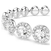 Una Tennis bracelet, Round cut, White, Rhodium plated by SWAROVSKI