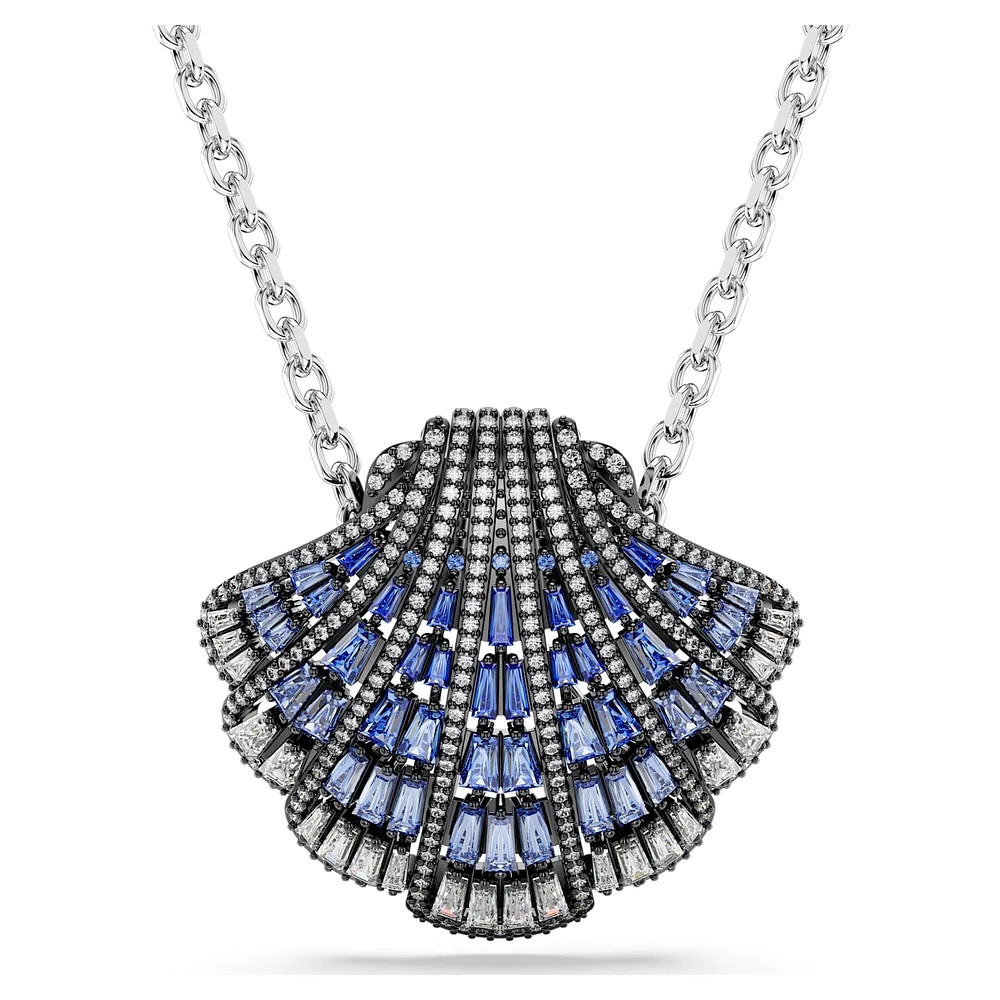 Idyllia pendant and brooch, Shell, Long, Blue, Mixed metal finish by SWAROVSKI