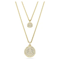 Meteora layered pendant, White, Gold-tone plated by SWAROVSKI