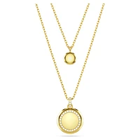 Meteora layered pendant, White, Gold-tone plated by SWAROVSKI
