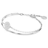 Meteora bangle, White, Rhodium plated by SWAROVSKI