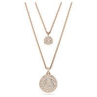Meteora layered pendant, White, Rose gold-tone plated by SWAROVSKI