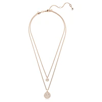 Meteora layered pendant, White, Rose gold-tone plated by SWAROVSKI