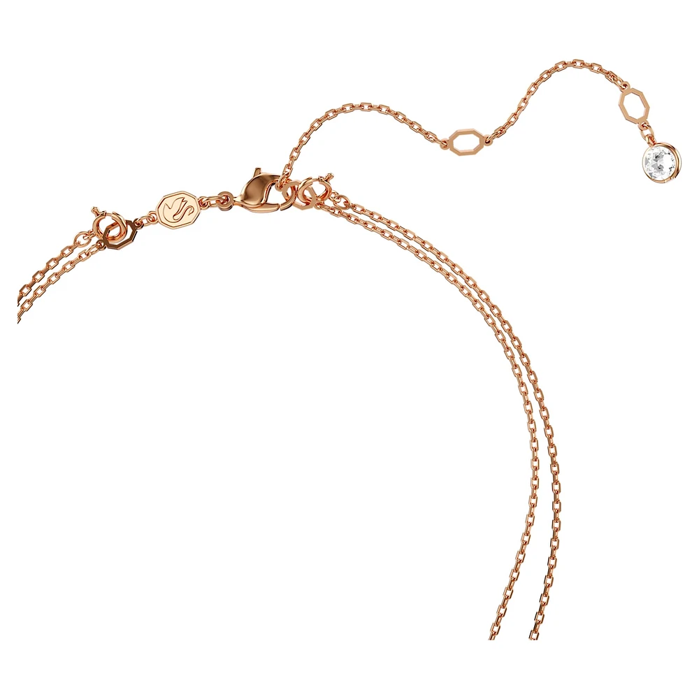 Meteora layered pendant, White, Rose gold-tone plated by SWAROVSKI