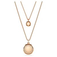 Meteora layered pendant, White, Rose gold-tone plated by SWAROVSKI