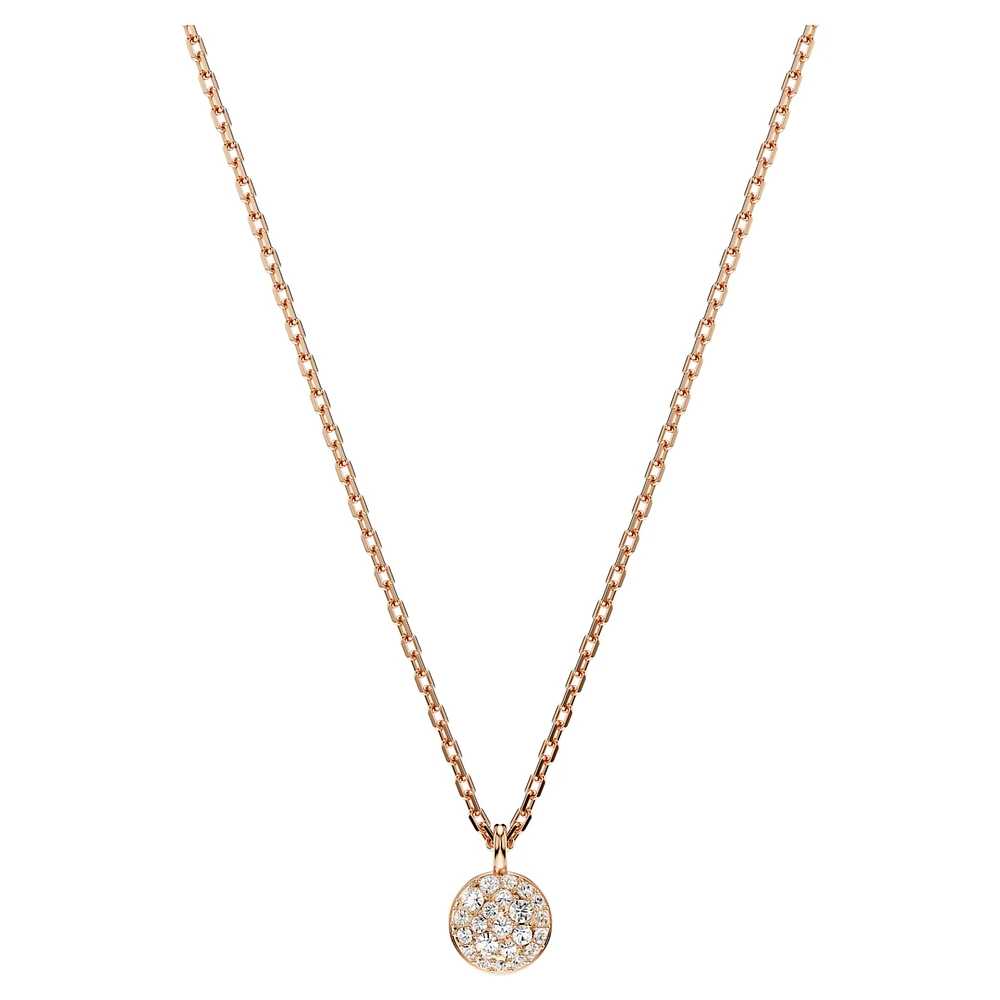 Meteora layered pendant, White, Rose gold-tone plated by SWAROVSKI