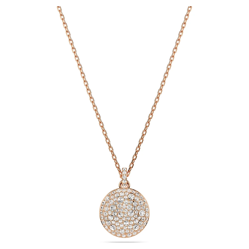Meteora layered pendant, White, Rose gold-tone plated by SWAROVSKI