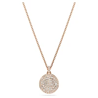 Meteora layered pendant, White, Rose gold-tone plated by SWAROVSKI