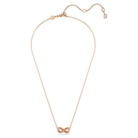 Hyperbola pendant, Pavé, Infinity, White, Rose gold-tone plated by SWAROVSKI