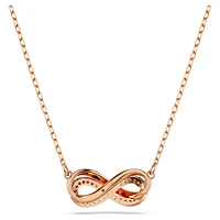 Hyperbola pendant, Pavé, Infinity, White, Rose gold-tone plated by SWAROVSKI