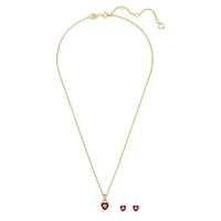 Chroma set, Heart, Red, Gold-tone plated by SWAROVSKI