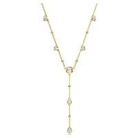 Imber Y necklace, Round cut, White, Gold-tone plated by SWAROVSKI
