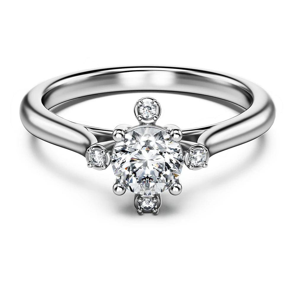 Galaxy ring, Lab-grown diamonds 0.5 ct tw, Round shape, 14K white gold by SWAROVSKI