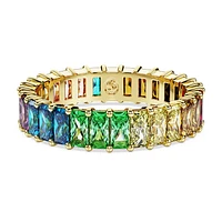 Matrix ring, Baguette cut, Multicolored, Gold-tone plated by SWAROVSKI