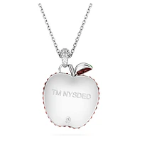 I LOVE NY pendant, Red, Rhodium plated by SWAROVSKI