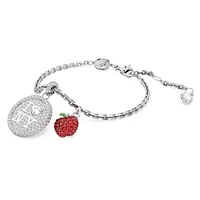 I LOVE NY bracelet, Red, Rhodium plated by SWAROVSKI