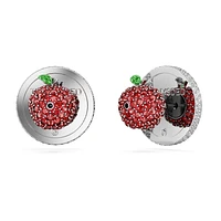I LOVE NY stud earrings, White, Rhodium plated by SWAROVSKI