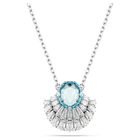 Idyllia pendant, Shell, Blue, Rhodium plated by SWAROVSKI