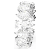 Matrix Vittore ring, Pear cut, White, Silver-tone finish by SWAROVSKI