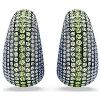 Sublima clip earrings, Round cut, Large, Multicolored, Ruthenium plated by SWAROVSKI