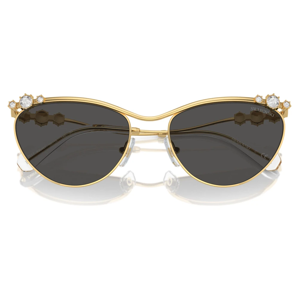 Sunglasses, Oval shape, SK7017, Gold tone by SWAROVSKI