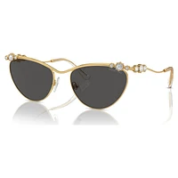 Sunglasses, Oval shape, SK7017, Gold tone by SWAROVSKI