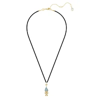 Good Luck Trolls pendant, Troll, Blue, Gold-tone plated by SWAROVSKI