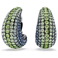 Sublima clip earrings, Round cut, Medium, Multicolored, Ruthenium plated by SWAROVSKI