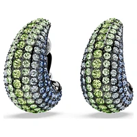 Sublima clip earrings, Round cut, Medium, Multicolored, Ruthenium plated by SWAROVSKI