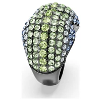 Sublima cocktail ring, Round cut, Multicolored, Ruthenium plated by SWAROVSKI