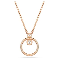 Constella pendant, Pavé, Round cut, White, Rose gold-tone plated by SWAROVSKI