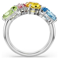 Gema ring, Mixed cuts, Multicolored, Rhodium plated by SWAROVSKI