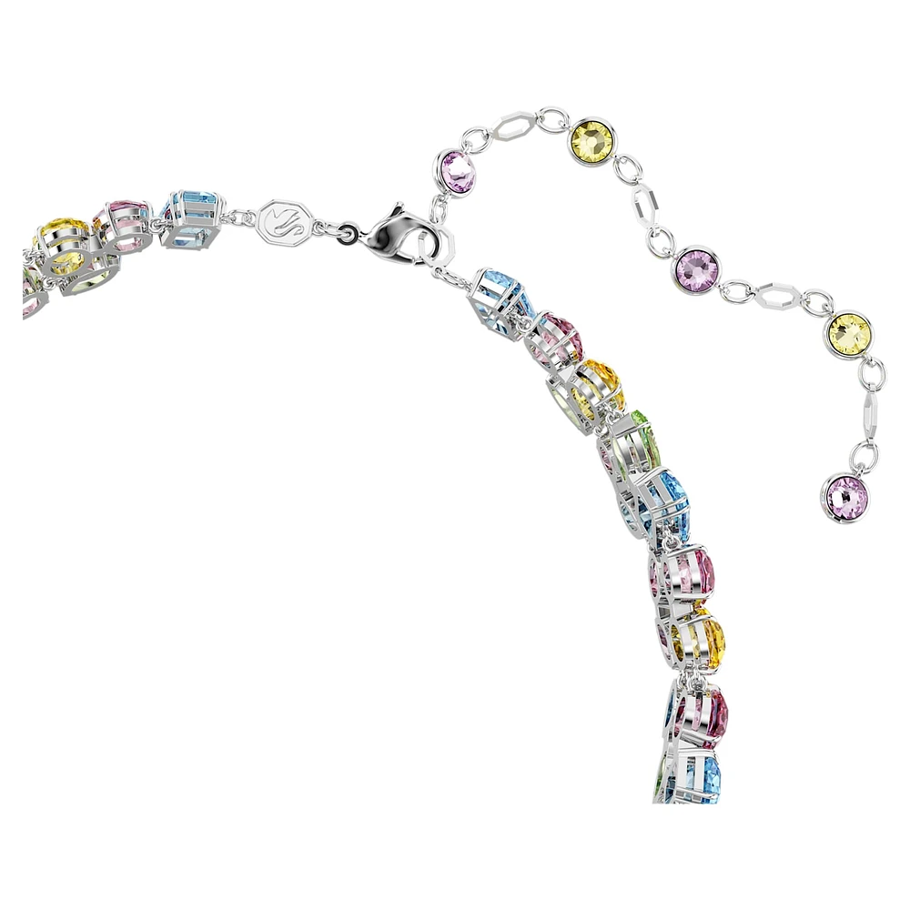 Gema choker, Mixed cuts, Multicolored, Rhodium plated by SWAROVSKI