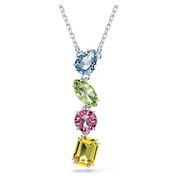Gema Y pendant, Mixed cuts, Multicolored, Rhodium plated by SWAROVSKI