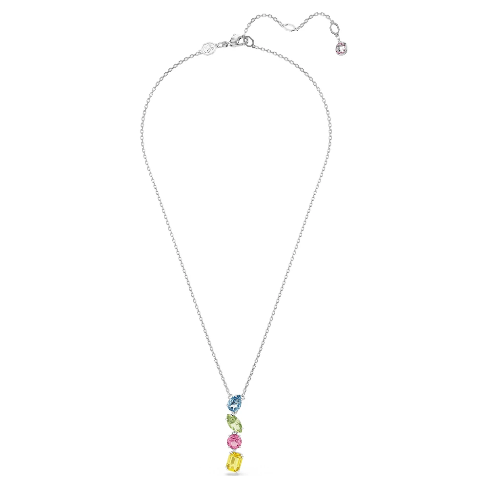 Gema Y pendant, Mixed cuts, Multicolored, Rhodium plated by SWAROVSKI