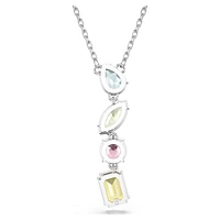 Gema Y pendant, Mixed cuts, Multicolored, Rhodium plated by SWAROVSKI