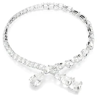 Matrix necklace, Mixed cuts, White, Rhodium plated by SWAROVSKI