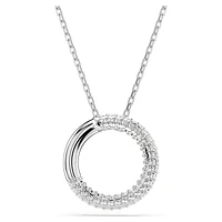 Dextera pendant, Pavé, White, Rhodium plated by SWAROVSKI